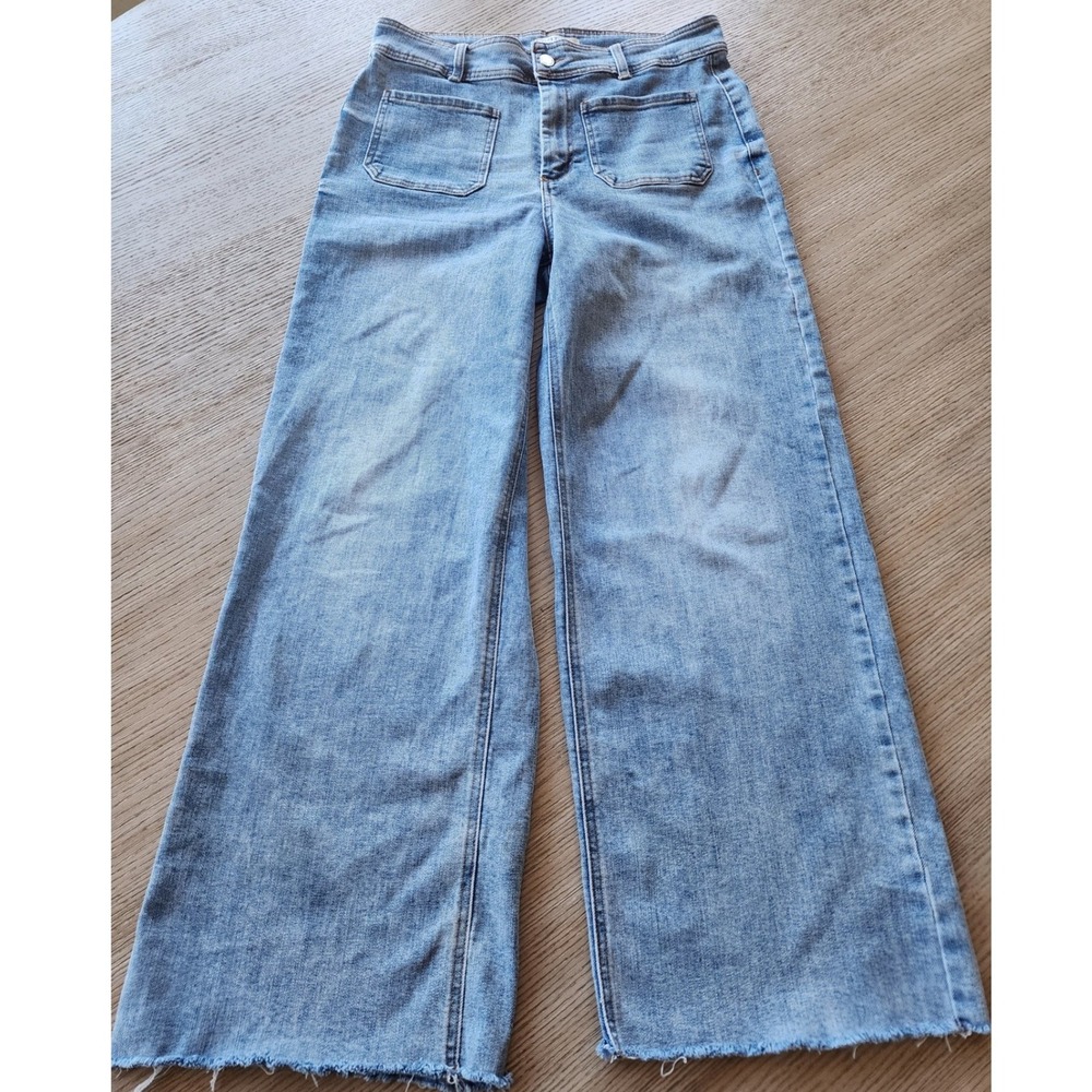 ✨️ANTHRO-VIBES OAT New York Wide Leg Jeans! Raw Hem, High Rise, streetwear, boho